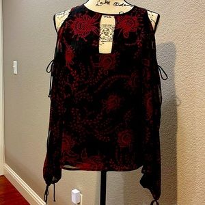 Sheer Dainty Blouse with peekaboo long sleeves